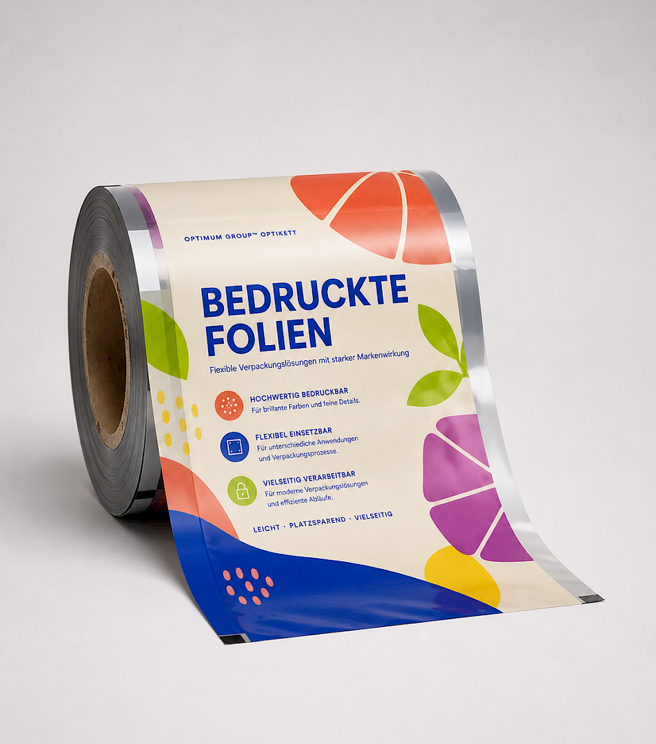 Bedruckte Folien, Optimum Group™ Optikett, Etiketten, flexible Verpackungslösungen, Etikettendruckerei